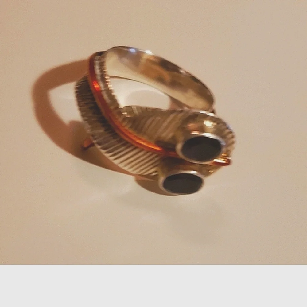 Sterling Silver Amethyst Leaf Design Bypass Ring 9